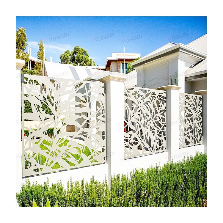 Sustainable cloture metallique laser cut aluminum alloy sheet garden screen metal panel for fencing