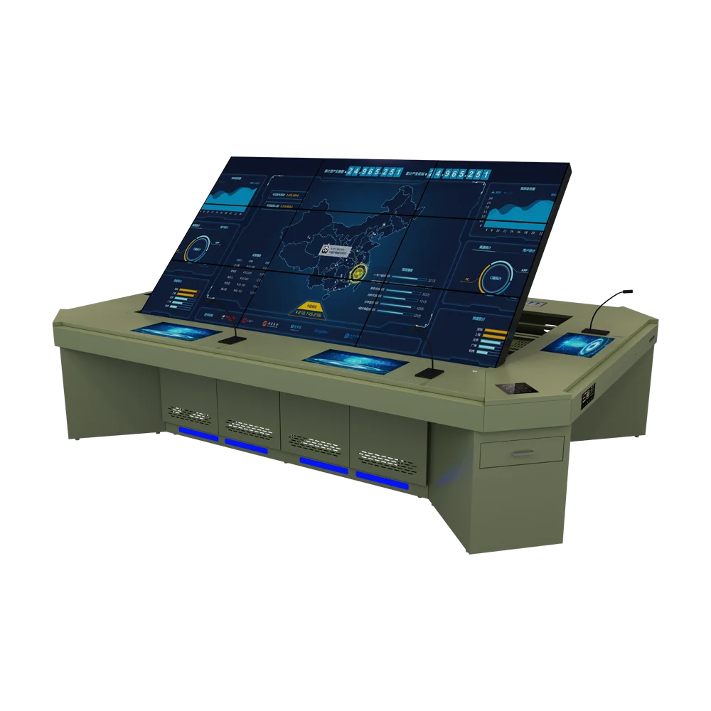 Iron Remote Lifting Electronic Dual Control Display Frame Big Screen Console for Business Command Center Metal Machine Desk
