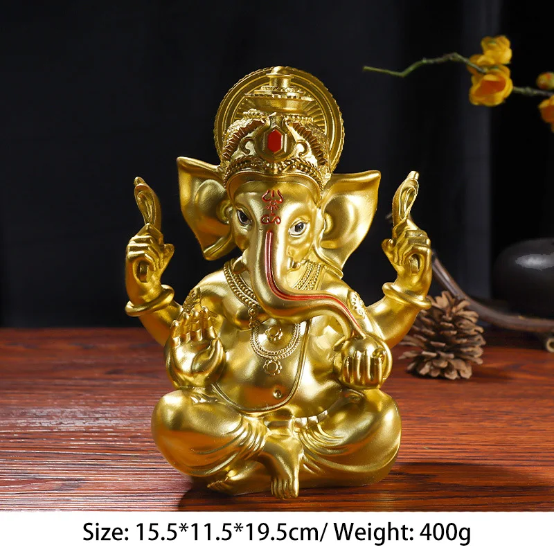 Home Decor Resin Crafts Southeast Asia God Of Wealth Display Zen Buddha Statue Indian God Elephant Ornament Sandstone Craft Gift