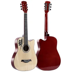 Wholesale new style 38 inch basswood folk guitar for beginner and kids Hot sale good quality plucked stringed instrument