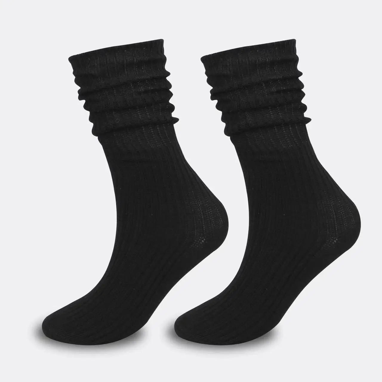 Wholesale Black White Plain Ribbed Sleeping Socks Casual Comfortable Hemp Cotton Crew Socks For Women