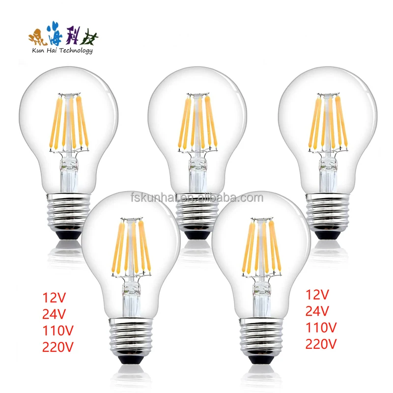 LED A60 Edison filament bulb E26 E27 B22 Retro filament bulb household energy saving bright bulb  KH-A60 A19