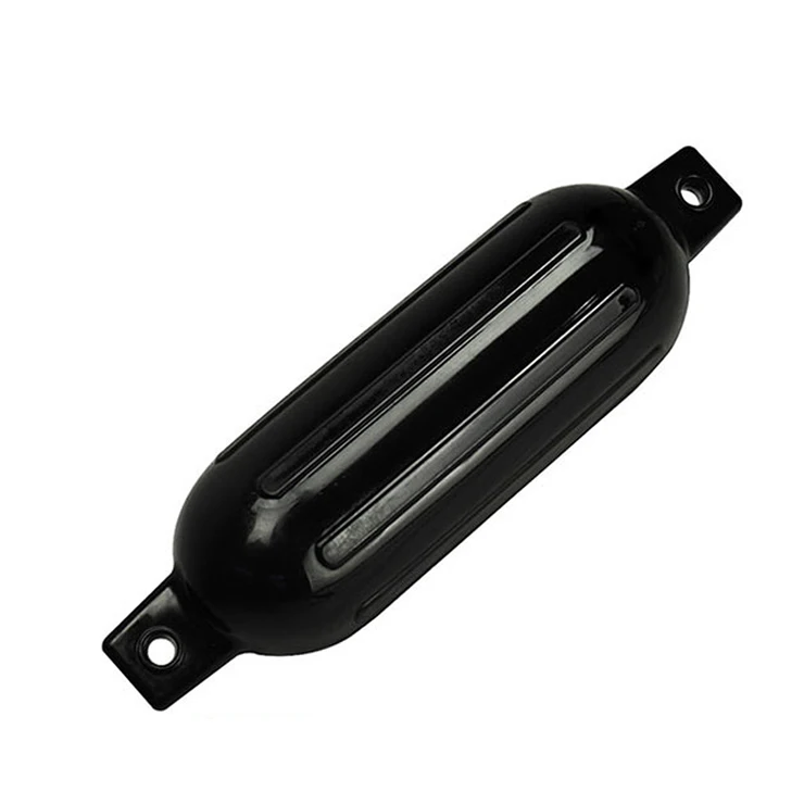 Ribbed Boat Fenders Bumpers Strengthened Fender Lines G Series Boat Fenders, 6.5' x 23' - Black