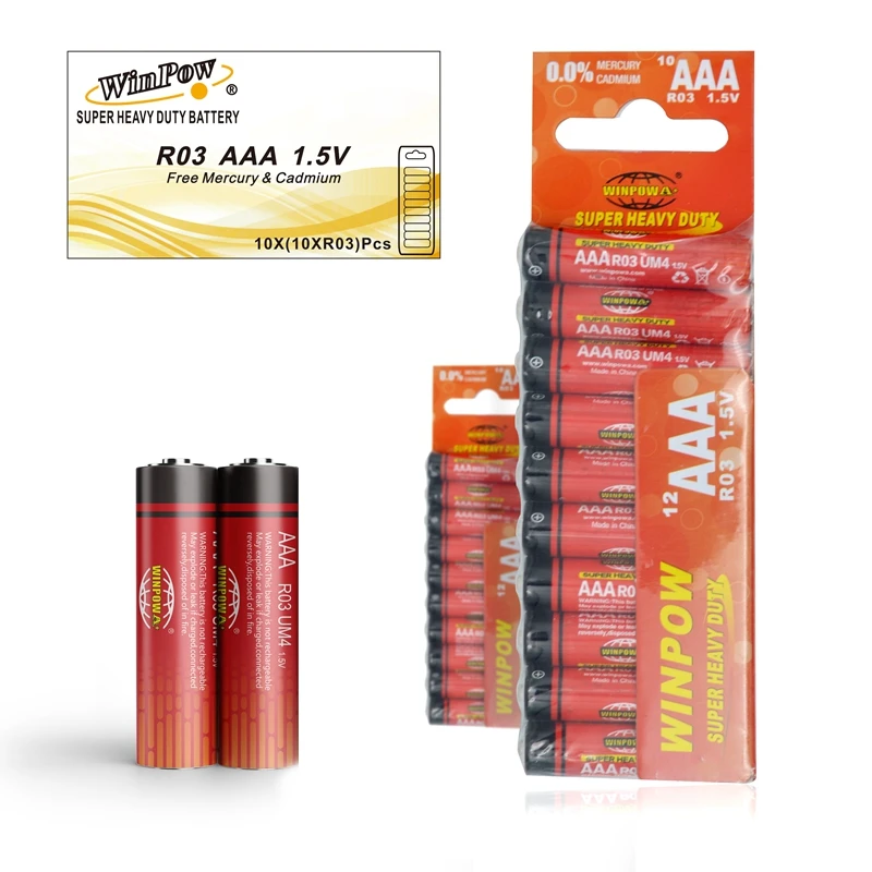 aaa-r03 r6s um-3 no.7 aaa size um4 no.5 zinc-carbon d r6 1.5v heavy aa carbon zinc dry battery