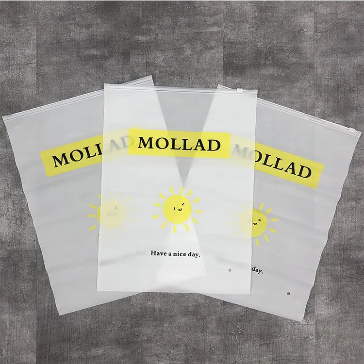 
Custom print logo bags Biodegradable Frosted ziplock zipper bags plastic packing bag for clothing 