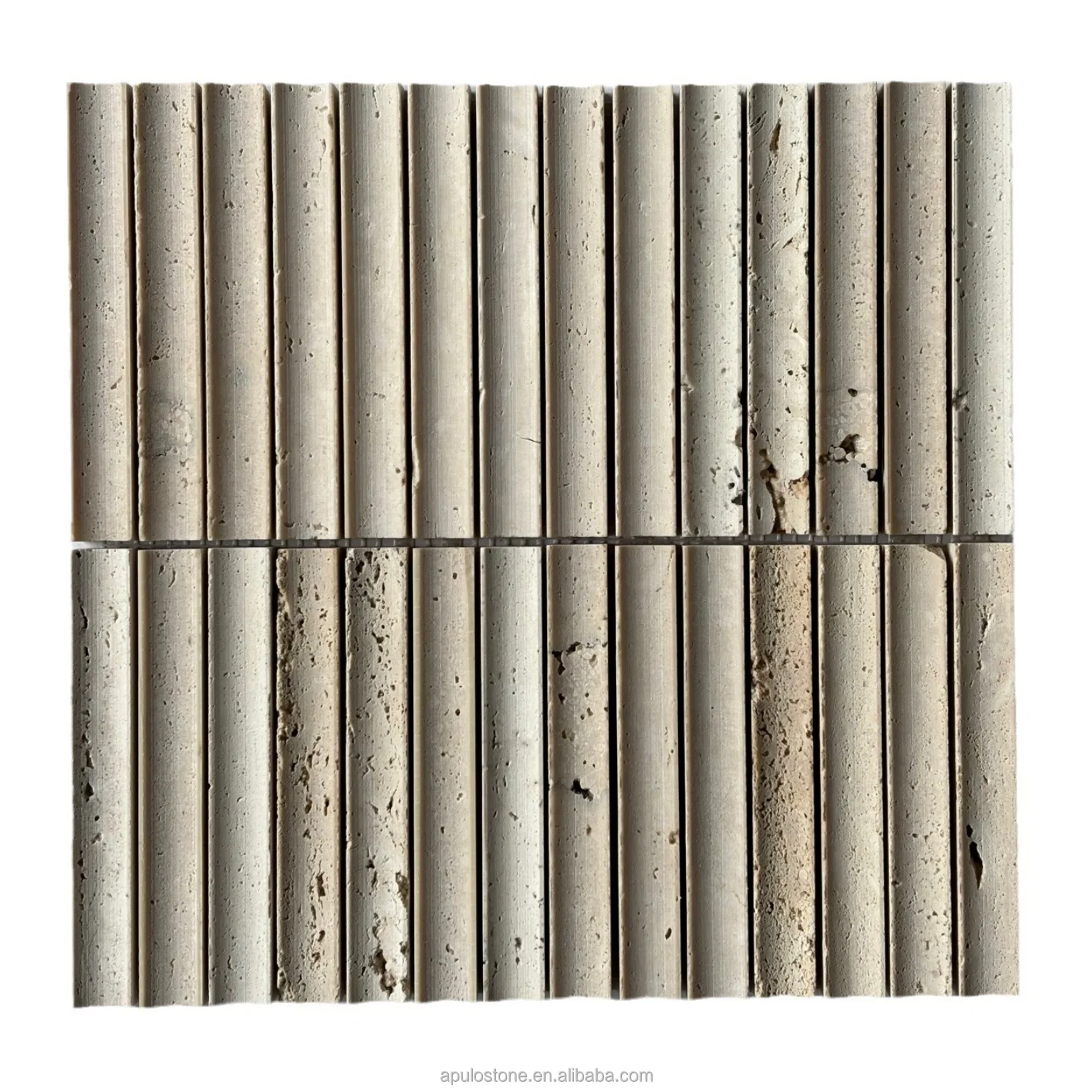 Factory Price Beige Travertine Tile Concave Marble Tile For Island Decoration Natural Flute Marble Design Travertine Marble