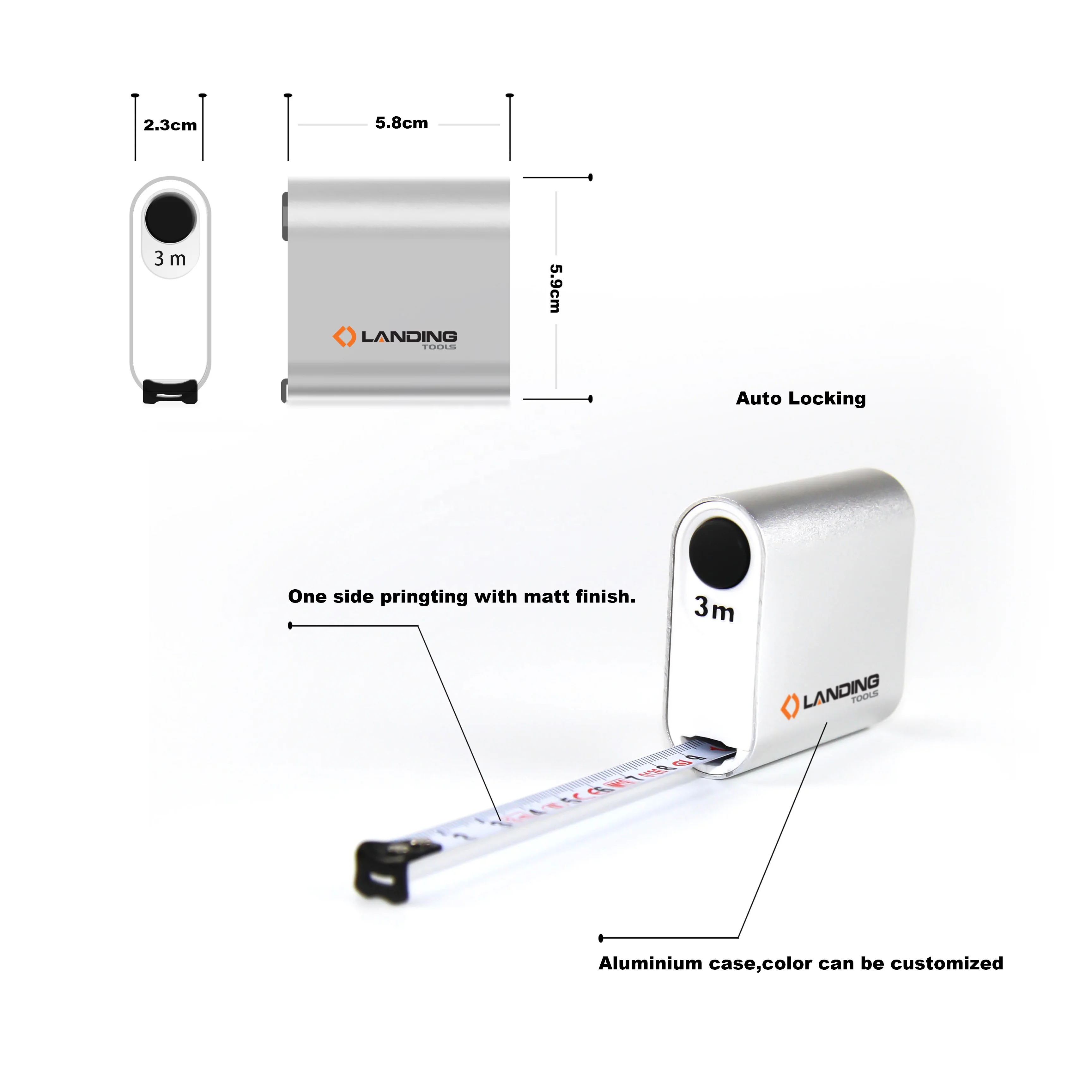 China supplier wholesale retractable  3m/5m/8m steel tape measure