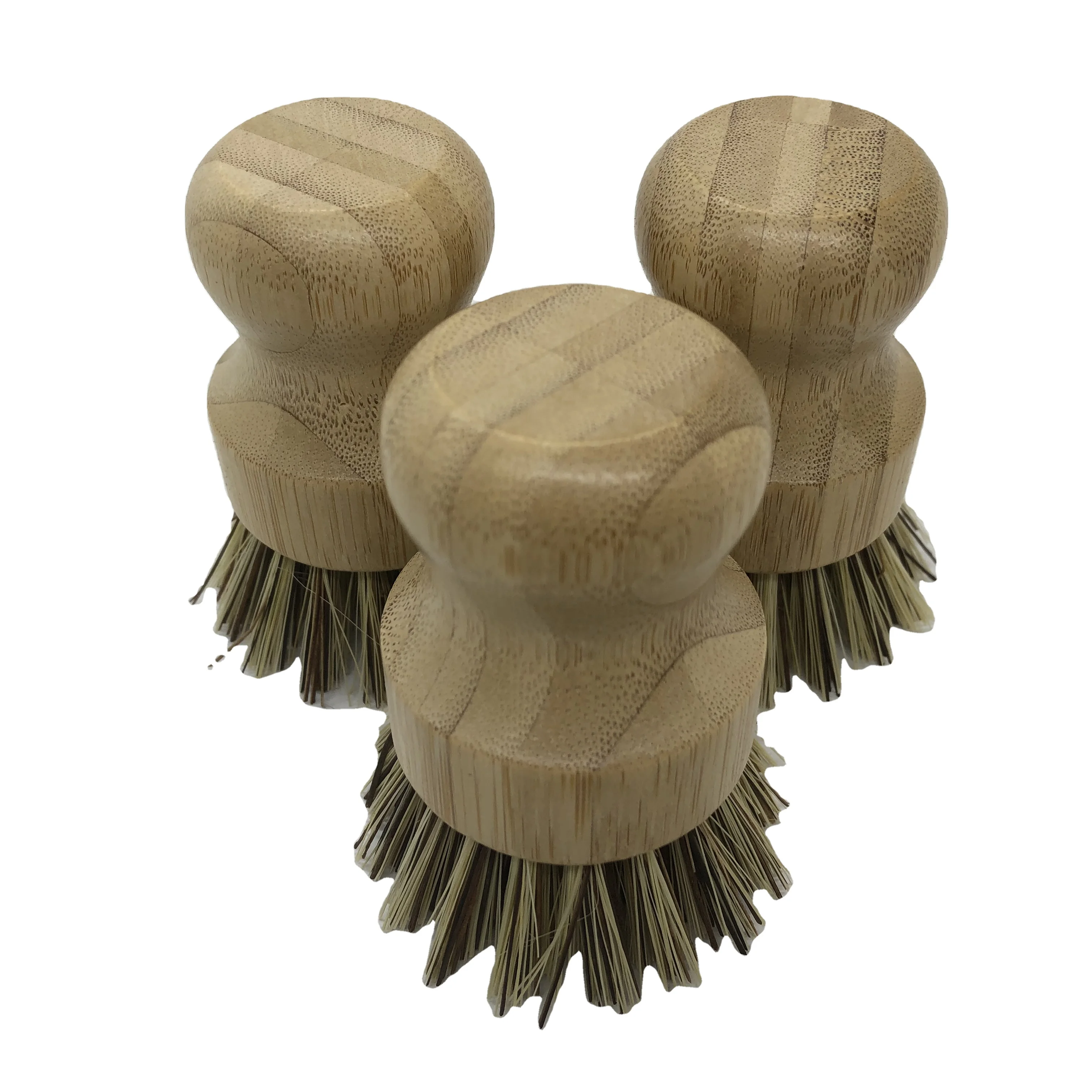 
Bamboo Mini Scrub Brush Coconut Bristles Pot Brushes Coconut Fiber brush 