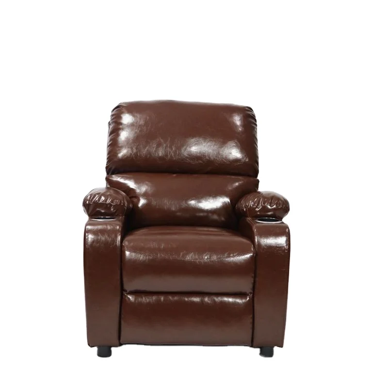 Новый узор современный простой кожаный искусство Одиночная гостиная с подставкой для чашек стрейчевое функциональное кресло с откидывающейся спинкой