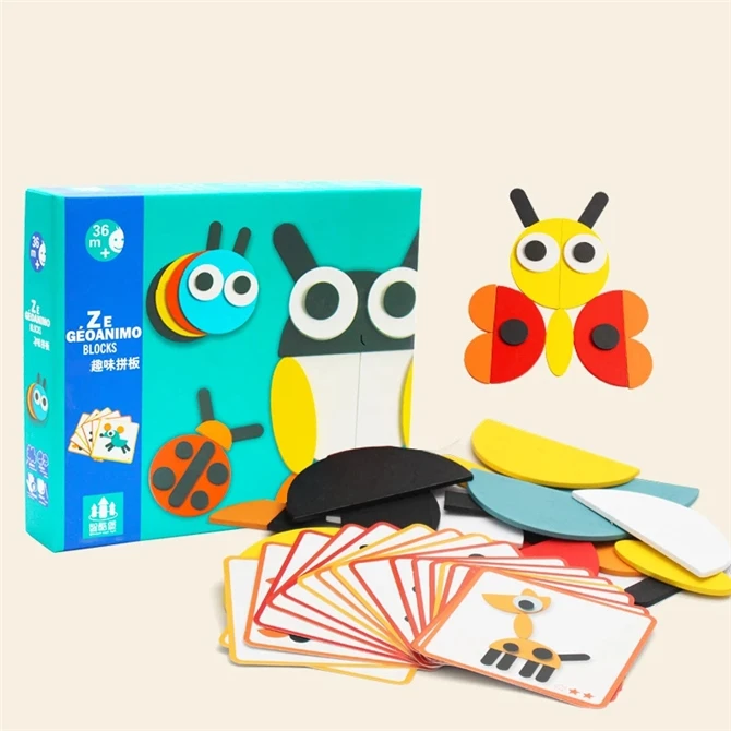 Wooden 3D Puzzle Animal Shape Cognitive Early Education Learning Toys for Children.