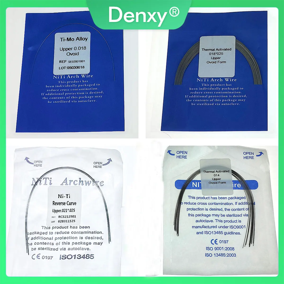 Denxy Dental hot sell Ti-mo Alloy archwire for Orthodontic bracket Super Elastic TMA Archi Wire Super Elastic TMA ArchiWire