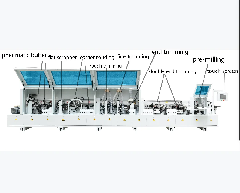 2 glue pots edge banding machine automatic edge bander with  pre-milling corner rounding for furniture