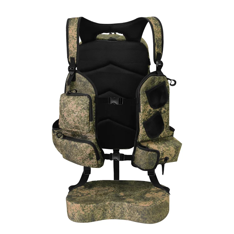 Mydays Outdoor Portable Large Capacity Tactical Hunting Backpack Vest with Seat Cushion