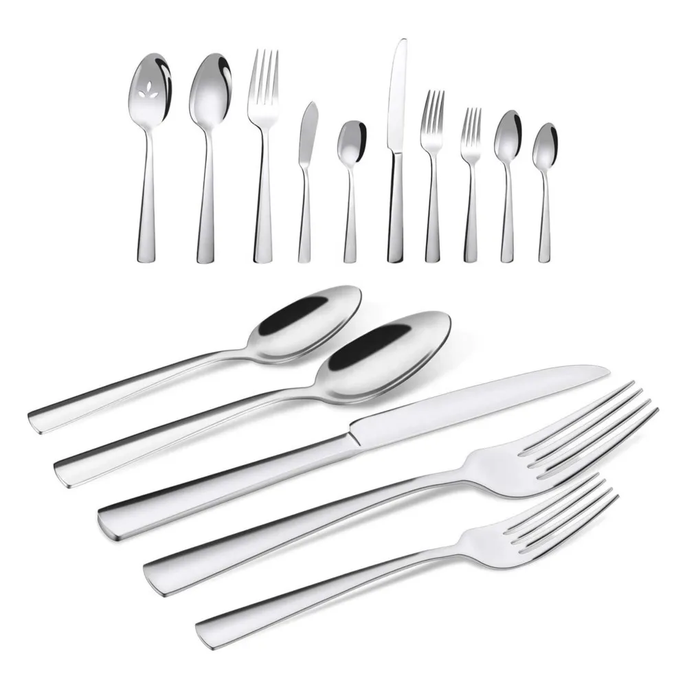 
65pcs Silverware Flatware Cutlery Set Stainless Steel Fork Spoon Knife Sets for 12 Dishwasher Safe Ergonomic Design Size 