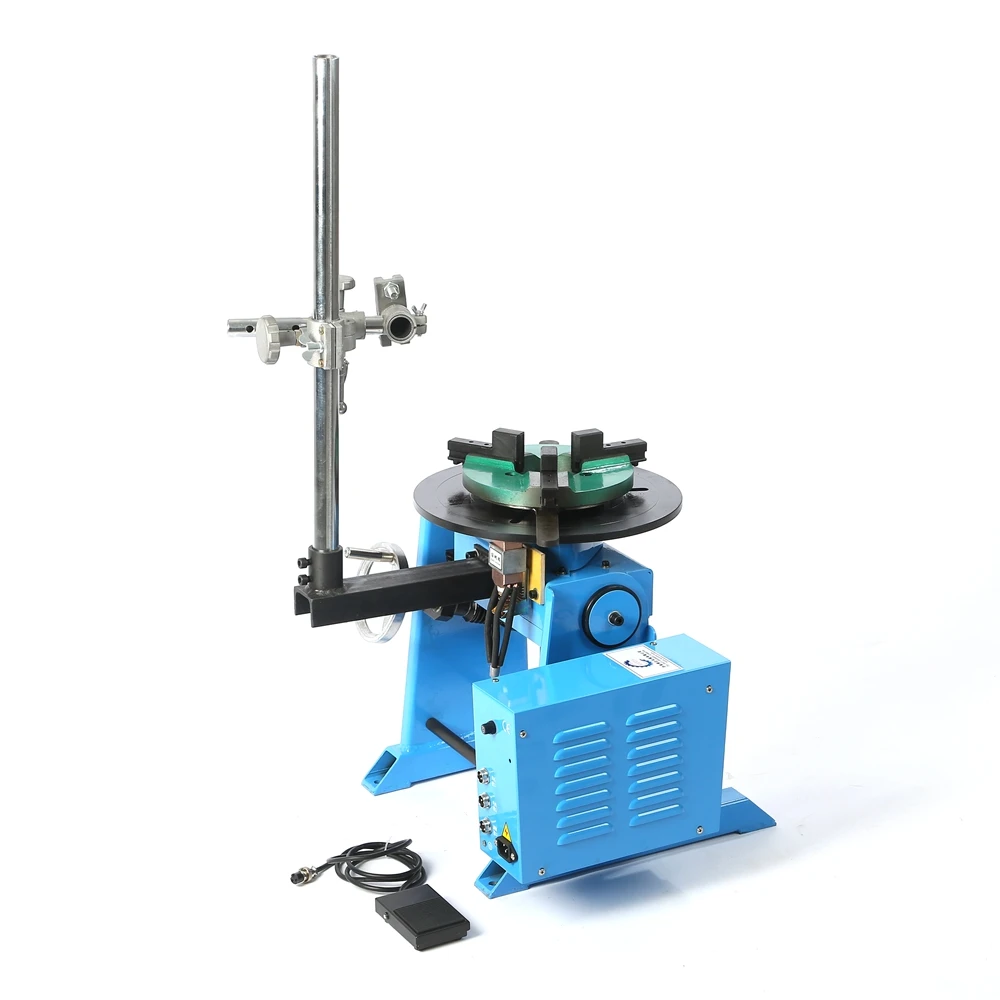 30KG Welding Turntable Welding Positioner Rotary HD-30 With WP200 Lathe Chuck And Pneumatic Torch Holder Center Hole 25mm /65mm