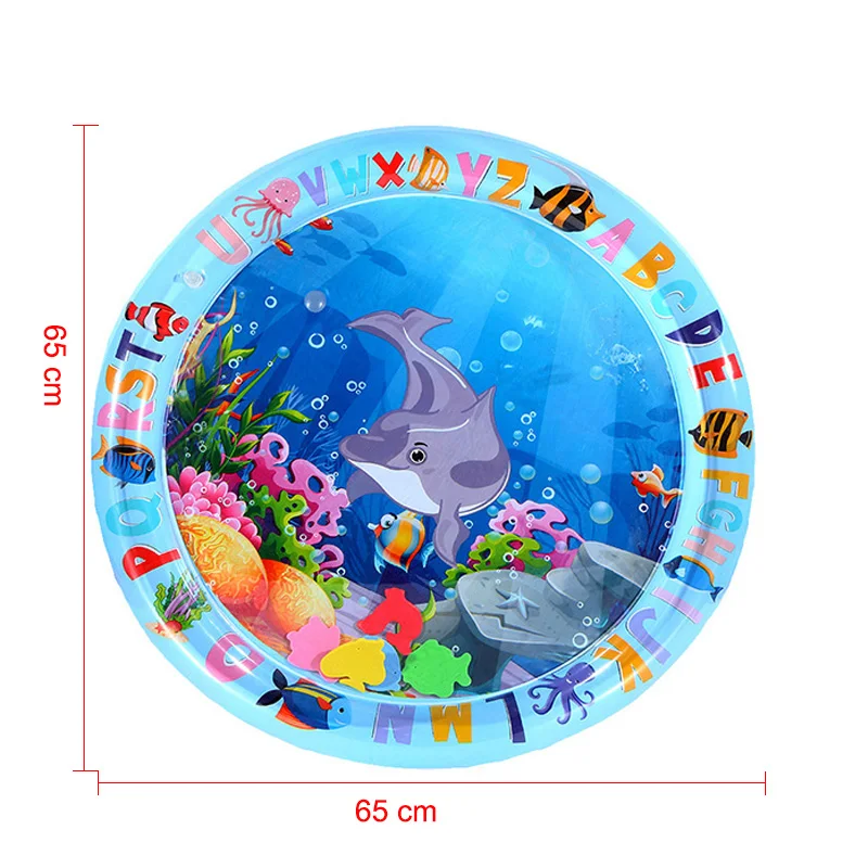 Multi Stage Tummy Time Water Mat Round Inflatable Activity Center Promoting Baby Motor and Sensory Development Grow Play