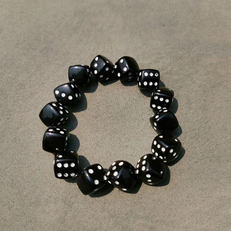 Creative Dice Billiards Ball Beads Bracelet for Men Beaded Elastic Bracelets Leisure Jewelry