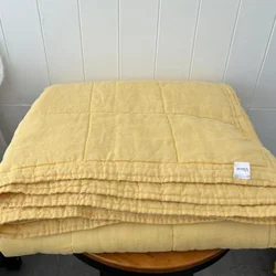 Stone-washed 100% Linen quilt King size high quality luxury Bedding Customized size and color Sustainable material