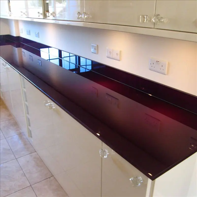 Hot Sale 4- 6mm Colored Back Painted Splashback Glass, Kitchen Glass Wall