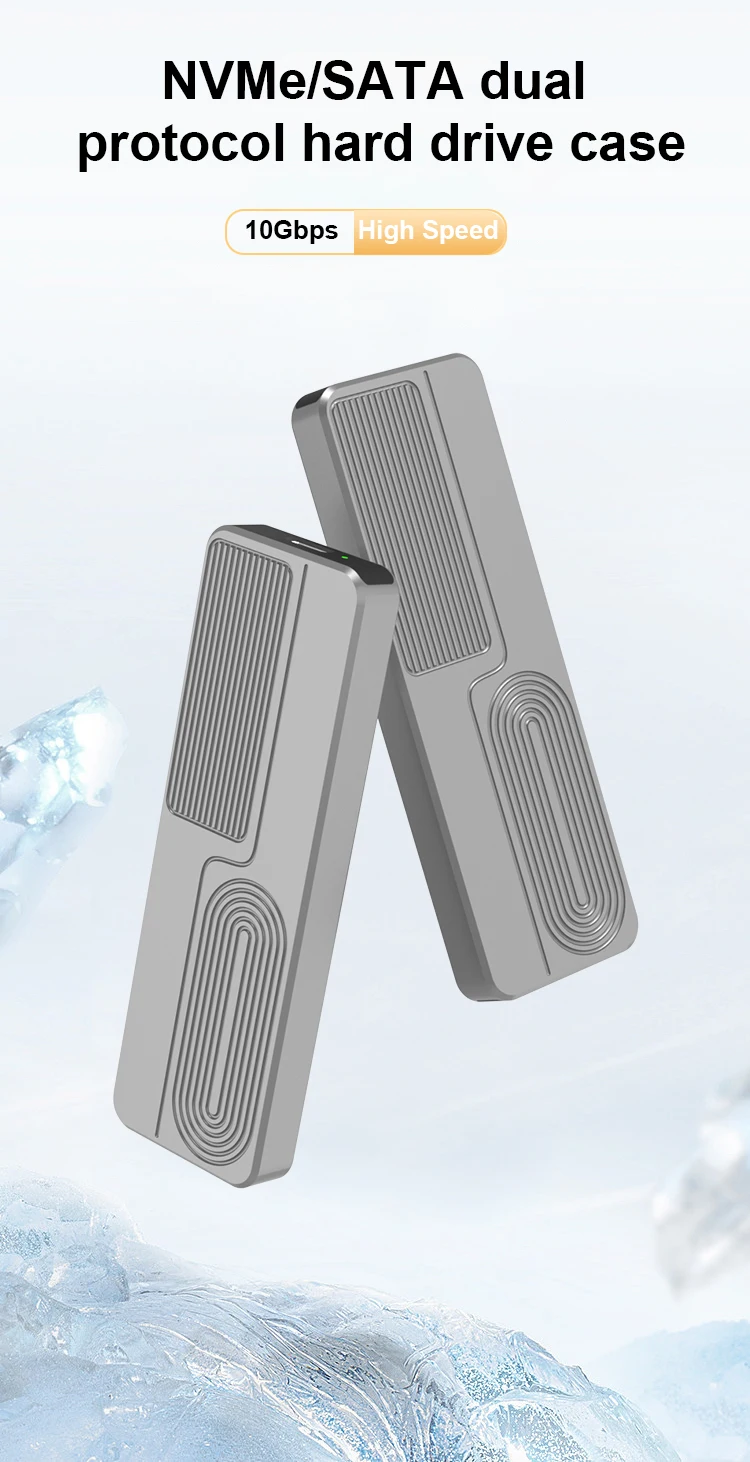 External M2 Case disco duro externo enclosure (without SSD) M.2 NVME SSD Casing 10Gbps dual protocol Aluminum SSD Enclosure