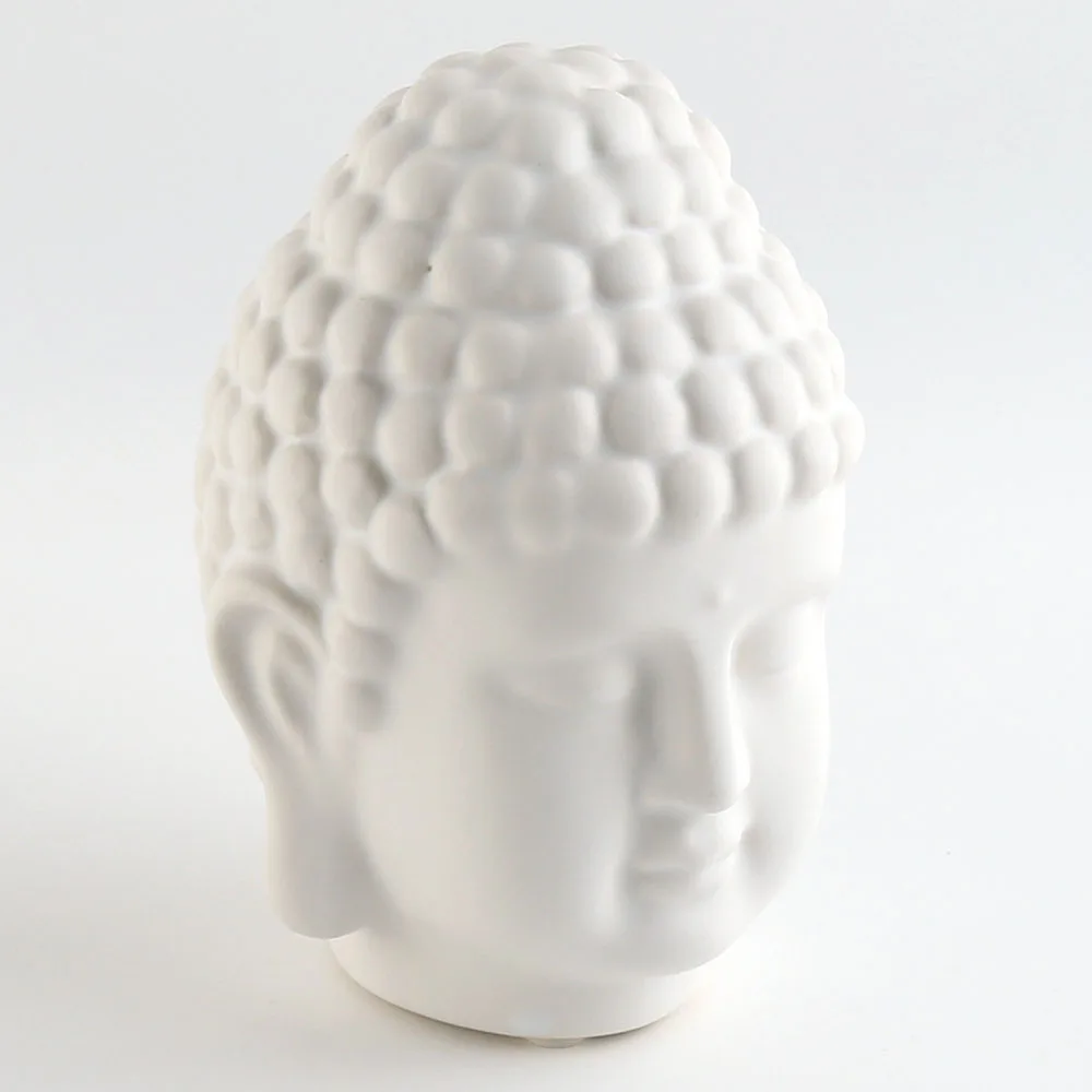 6 inch Matt White Ceramic Porcelain Buddha Head For Home Decor Decoration