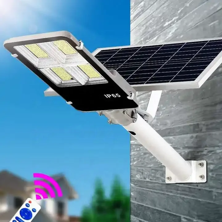 HOT Solar Panel Street Light integration Solar Pole Lamp with Remote Control Dusk to Dawn Waterproof Outdoor Solar Street Light