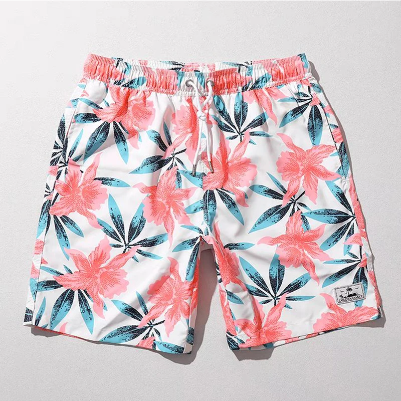 Wholesale Slim Fit Nylon Sublimation Beach Short Waterproof Phone Pocket Polyester Summer Hawaii Shorts Sexy Mens Beach Shorts