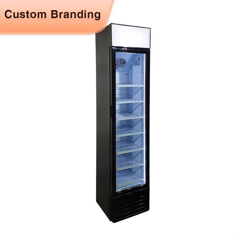 Meisda SC145B 145L Black standard slim free standing vertical upright drinks display fridge