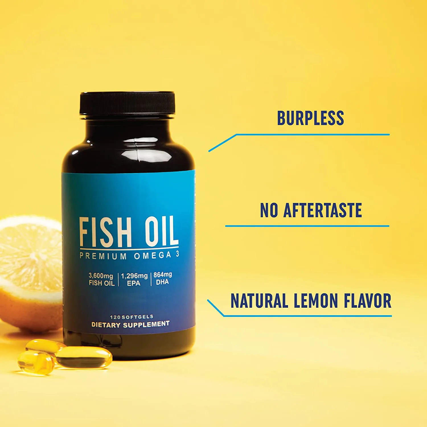 OEM Omega-3 Fish Oil Concentrated Omega-3 Gluten-Free High EPA DHA for Heart Brain Joints Natural fish oil omega softgel capsule