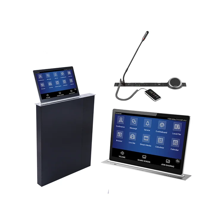 Luxury Conference Table Digital Conference Stand Conference Room Hidden Desk Monitor Lift Hidden LCD Monitor Lift Mechanism