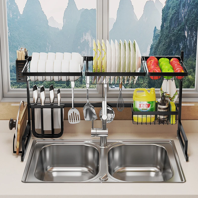 
 Регулируемая Телескопическая Подставка для сушки посуды, 80-100 см  