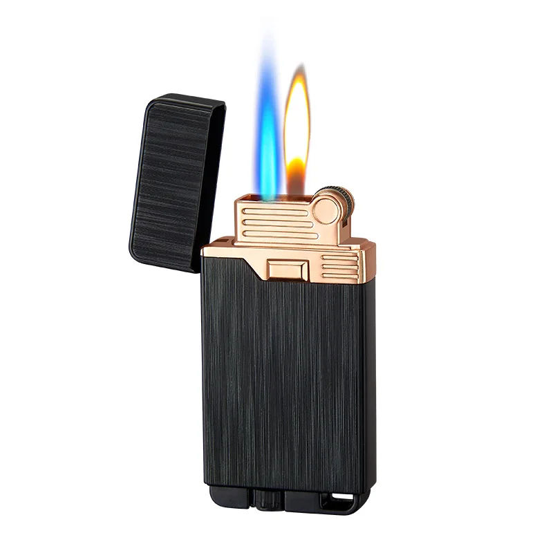 DEBANG creative lighter Popular Classic Grinding Wheel Lighter Open Flame Straight into Double Flame butane lighter
