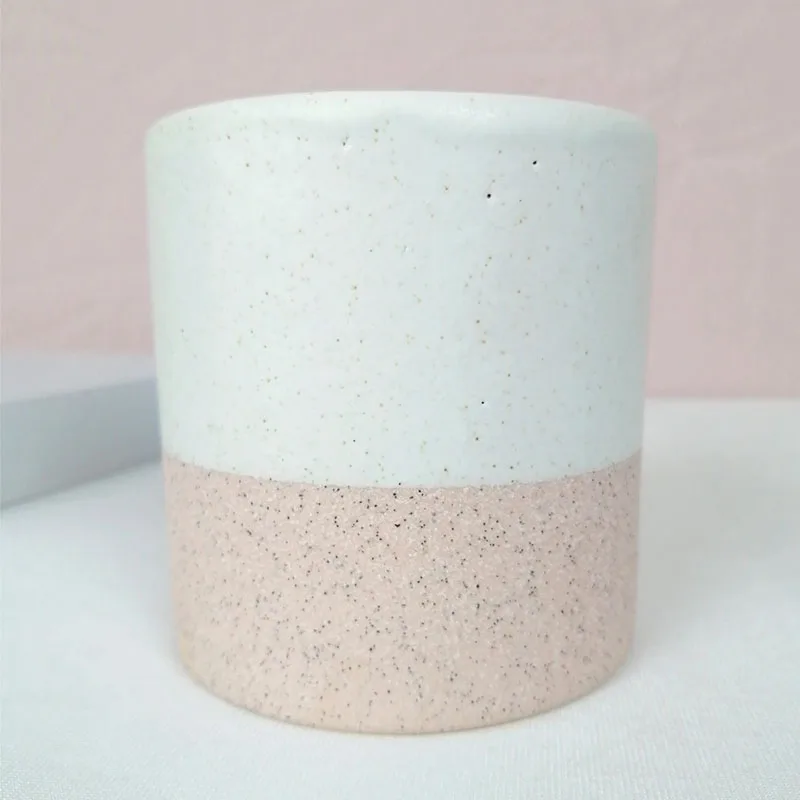 Custom Nordic Cylinder Ceramic Candle Vessel White Ceramic Candle Jars Large Ceramic Candle Vessels Matte Color