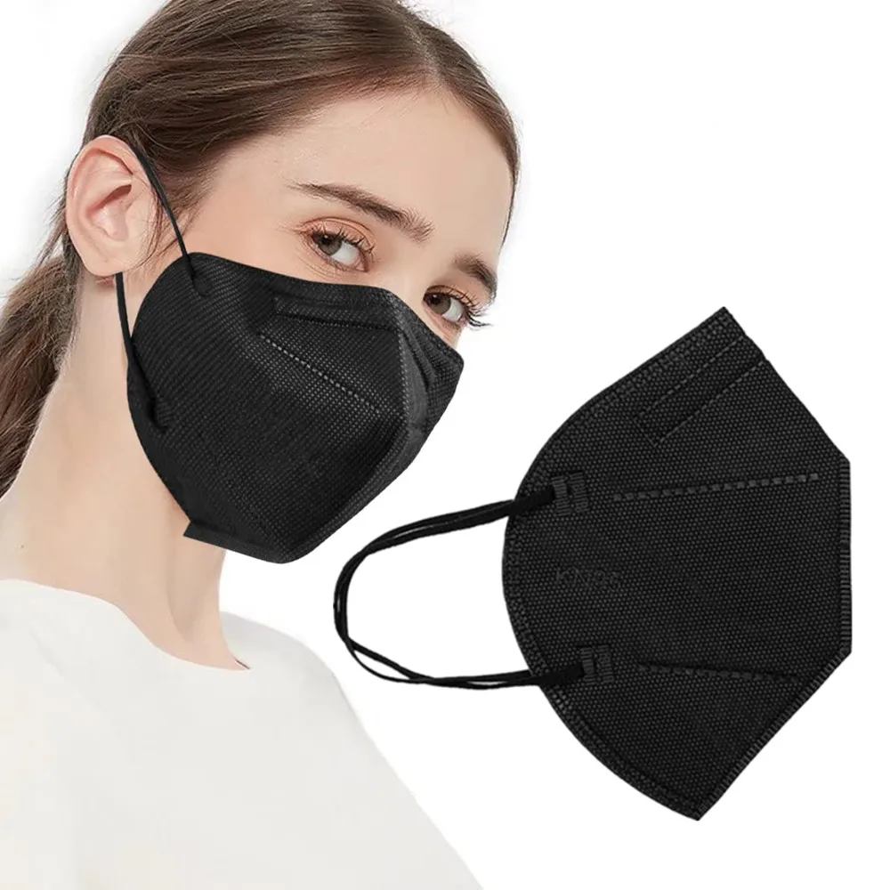 KN95 Face Mask 5-Layer Breathable Mask with Elastic Earloop and Nose Bridge Clip Disposable Respirator Protection Against PM2.5