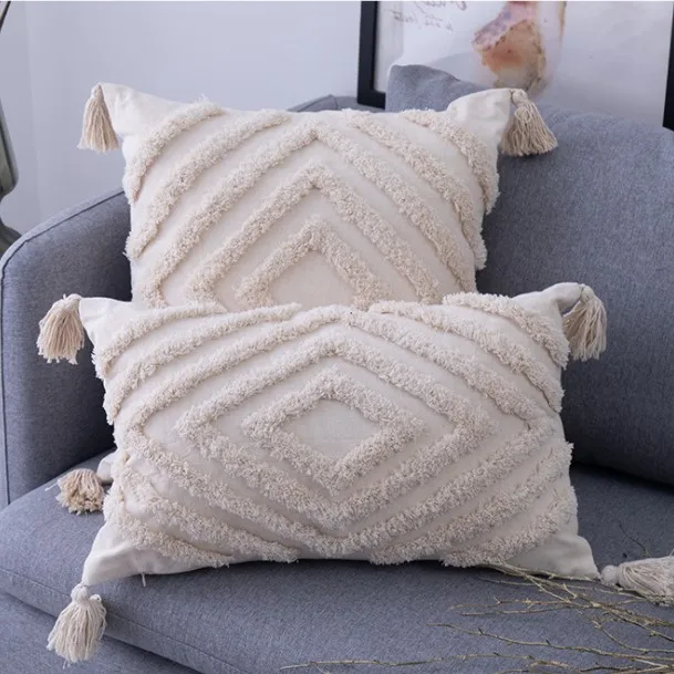 Spot Wholesale Sofa Throw Pillows Cushion Cover Cojines Decorativos Boho Decorative Pillow Covers Tufted Decorative Pillow Cover