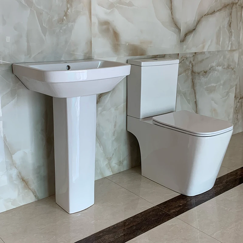 High grade white ceramic two piece modern style toilet for low price