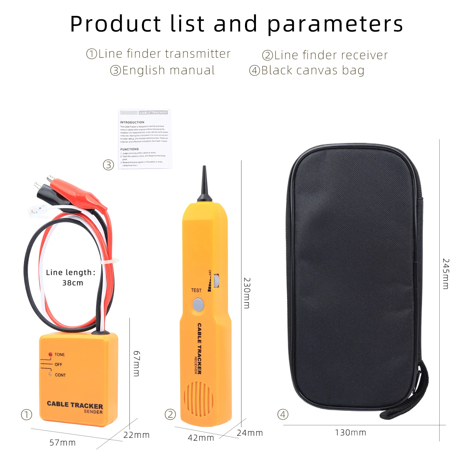 Portable Handheld RJ11 Network Cable Tester Telephone Wire Tracker Diagnose Tone Line Finder Detector Networking Tools