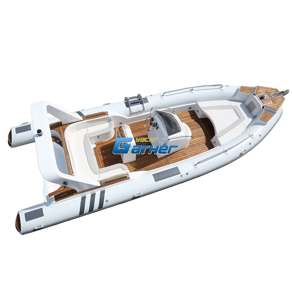 25ft Sport RIB760B Hypalon Orca tube fiberglass Hull Inflatable RIB Boat With Motor