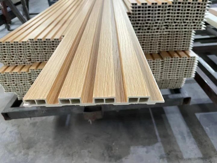 3D Wood Acoustic WPC panels fluted PVC wall panel wpc great wall panel