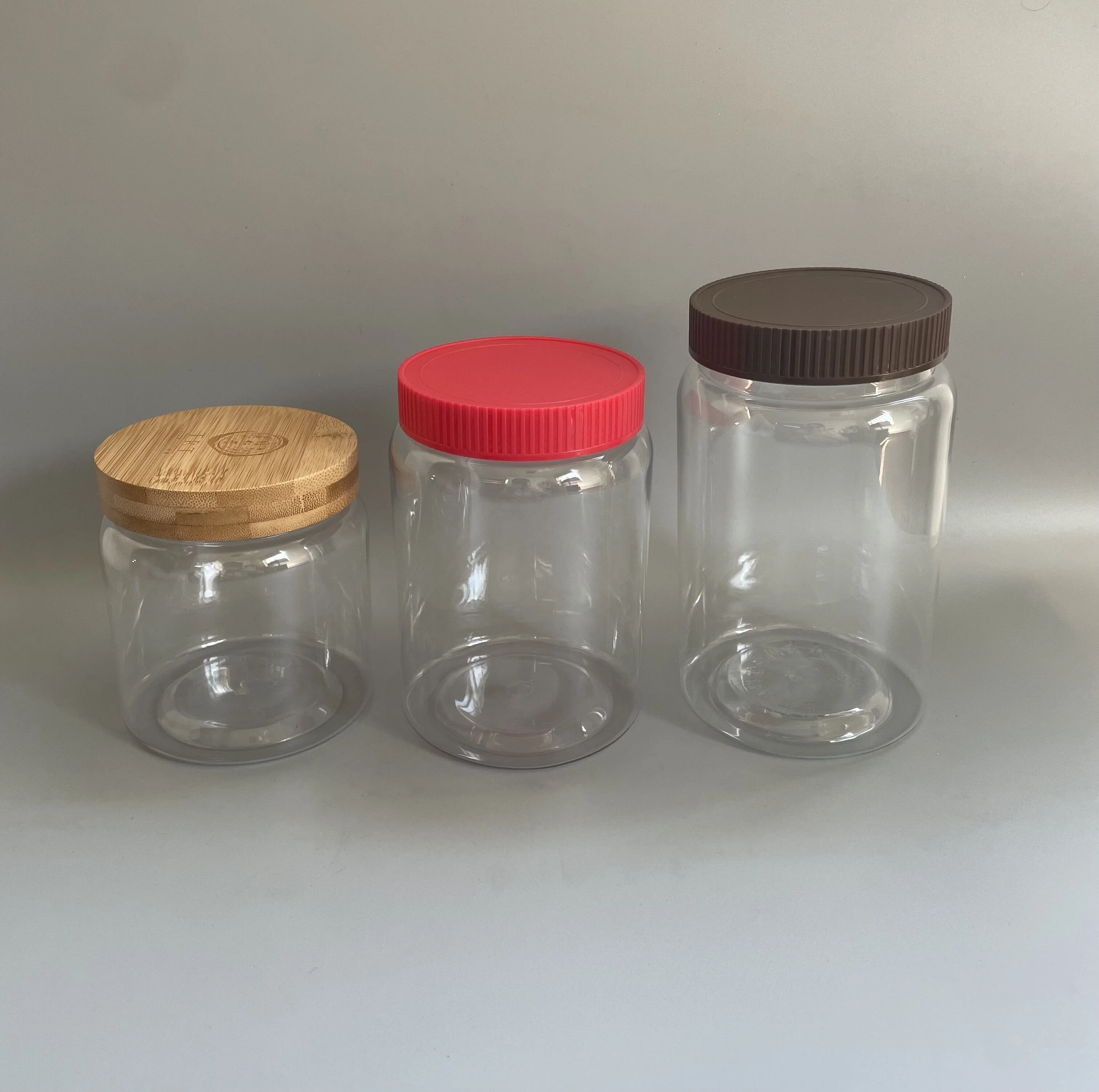 Chinese Manufacturer Plastic Jar with Plastic/Aluminum/Bamboo Lid for Cosmetics or Food
