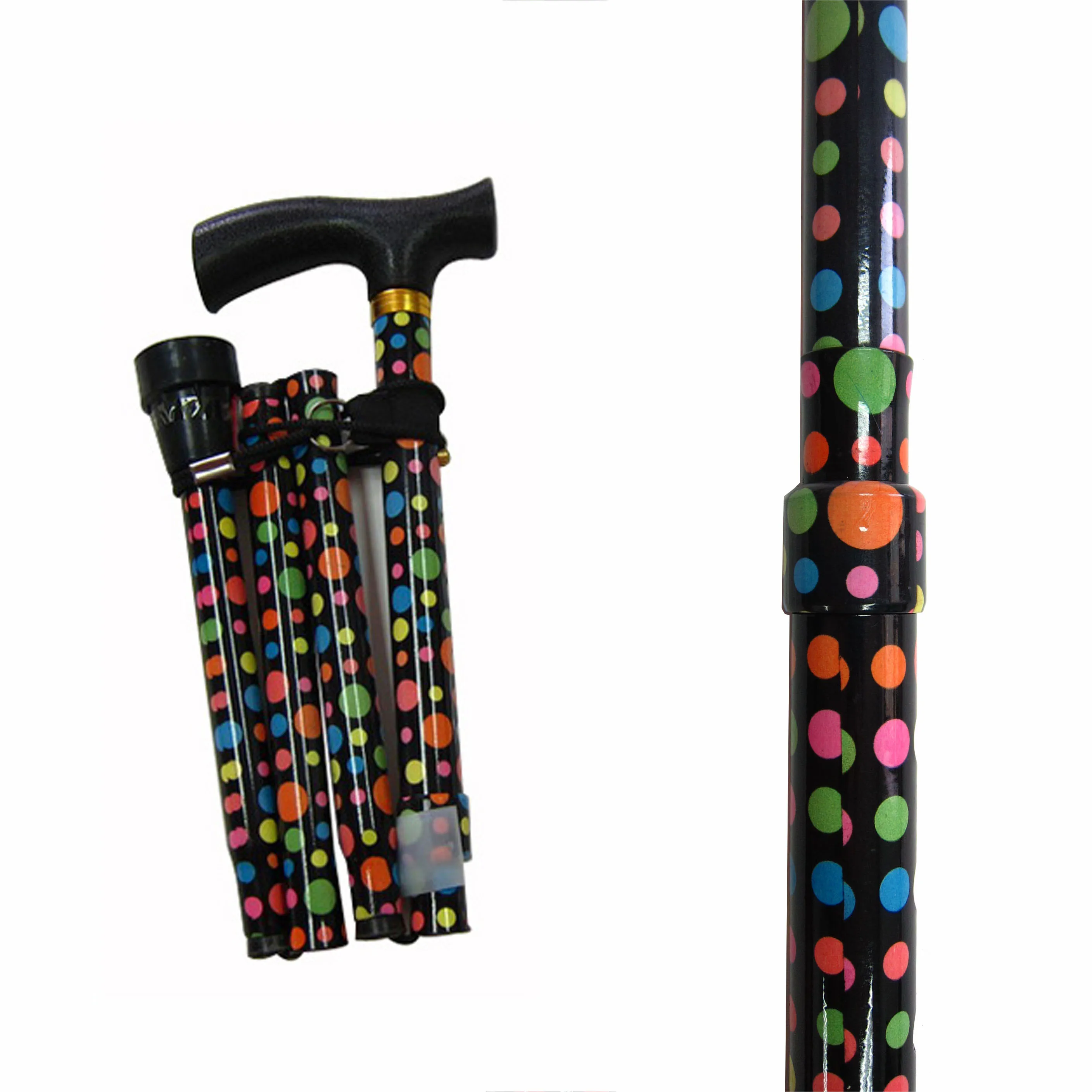 4 sections Aluminum Floral printing collapsable cane