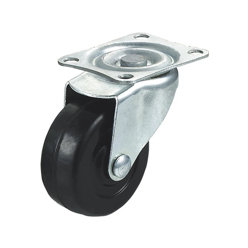 4 inch Medium duty casters rubber trolley wheel 100mm Industrial Rubber Dolly Plate Double Bearing Esd Caster With Plate