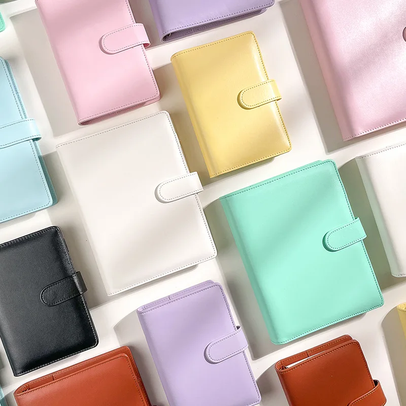 Customized planner diary notebooks a5 a6 a7 ring binder budget pu leather binder clip notebook  loose-leaf bookkeeping notebook