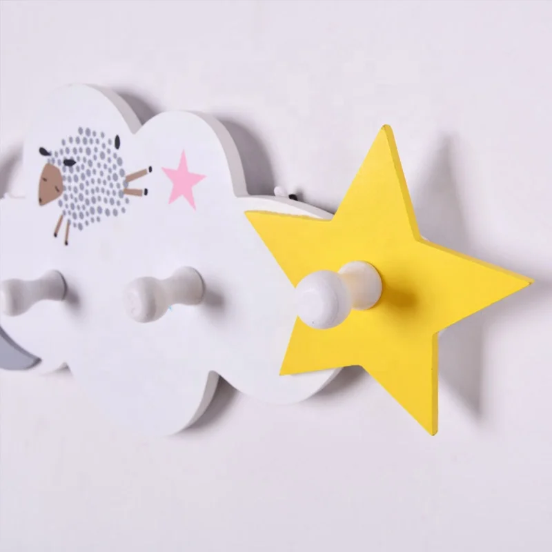 Happy Woody Cloud Wall Moon Shelf Shelves for Nursery Wooden Floating Shelf Baby Room Decor