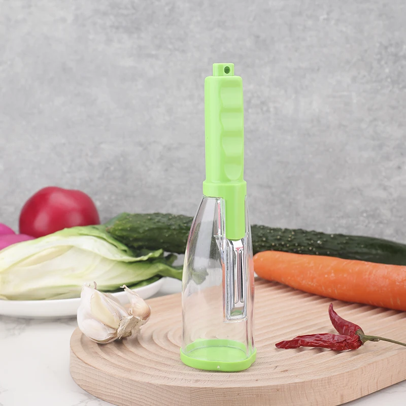 New Arrival Fruit Vegetable Tools Stainless Steel Custom Logo Fruit Peeler Vegetable Peeler With Container