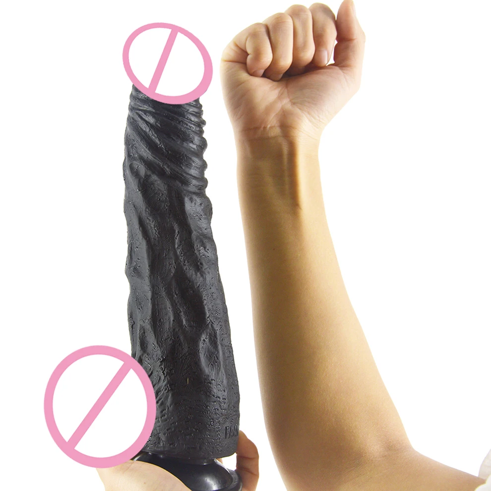 Sampro 11inch factory price Big Black dildo G-Spot PVC Penis with Suction Cup Dildo Realistic Big Dildo for women