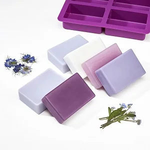Wholesale Silicone Soap Mold DIY Tools Handmade Chocolate 4 Cavity Silicone Rectangle Brownie Baking Soap Bar Making Molds