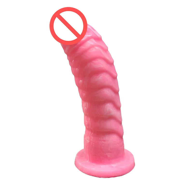 
7 inch Hot Selling Soft Silica silicone GITD glow in the dark dildo colorful Female Artificial Penis Pink Sex Toys for women 