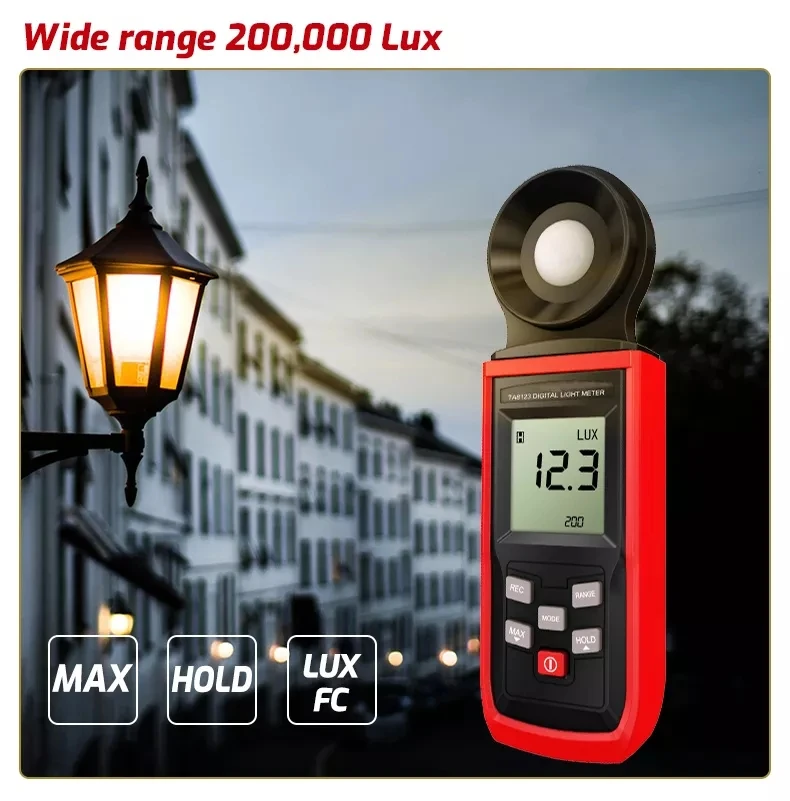 TA8123 High Precision 200000 Lux  Led Lux Lumen Meter Digital Light Meter Lux/FC Luminometer Photometer