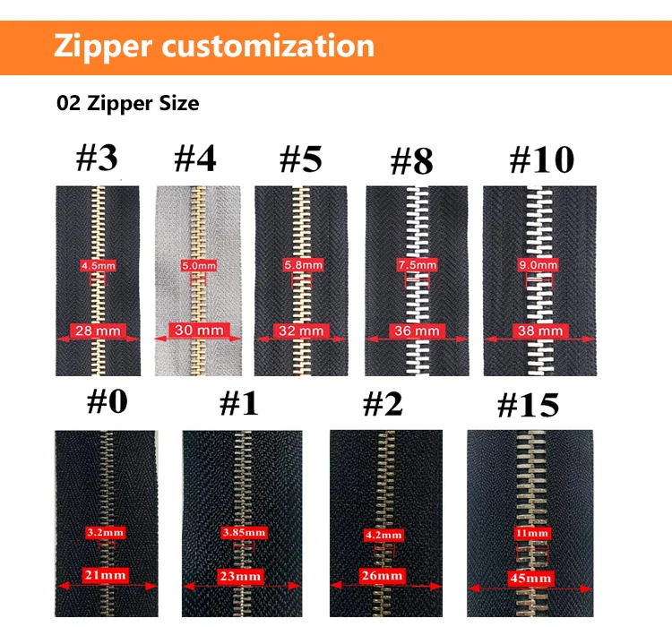 RHC Custom 3# 5# 8# Colorful Long Chain Open End Double Gold Jeans Pull Slider Metal Zipper Puller for Handbags Jacket Clothes